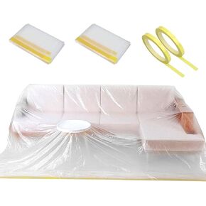 Heavy Duty PEVA Waterproof & Dustproof Sofa Storage Covers Mouldproof Bed Sofa Couch Furniture Protector Cover Shelter For Moving protection And Long Term Storage (HZC182) (XL:118" x 158" (300x400CM)) in Kuwait