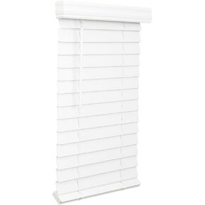 LOTUS & WINDOWARE 2.5-inch Cordless Faux Wood Blind, Plantation Style, 31" Wide x 72" Long, Smooth, Bright White – for Living Room, Bedroom, Interior Door Windows in Kuwait