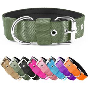 Heavy Duty Tactical Dog Collar - 1.5" Width Military Durable Thick Nylon with Adjustable Metal D Ring & Buckle Working Training K9 Collar for Medium Large Dogs (L(20"-23"), Orange) in Kuwait