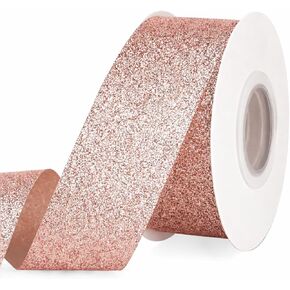 Homeford Christmas Rose Gold All Glitter Wired Ribbon, 1-1/2-inch, 10-Yard in Kuwait