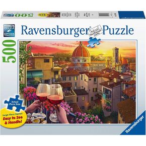 Ravensburger Cozy Wine Terrace - 500 Piece Large Format Jigsaw Puzzle | Unique Softclick Technology | Premium Matte Finish | Ideal for All Ages in Kuwait