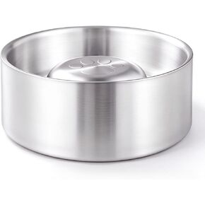 32oz 64oz Stainless Steel Double Wall Dog Bowls,BPA Free Non-Slip Pet Dishes,Cat Food&Water Bowl with Rubber Base(64oz, Yellow) in Kuwait