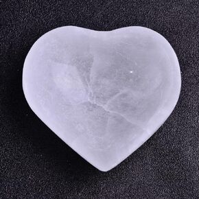 JIC Gem Heart Shape Selenite Crystal Bowl Moroccan Selenite Plate for Cleansing and Recharging Crystals and Healing Stones 4 Inch in Kuwait