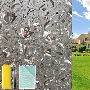 Niviy Window Film Privacy Non-Adhesive Film 23.6" by 78.7" Glass Film Decorative Window Films Static Cling Window Film Heat Control for Home Office in Kuwait