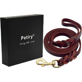 Genuine Leather Dog Leash,4 Feet Braided Heavy Duty Leash,Soft and Durable for Small Medium Walking and Trainning. in Kuwait