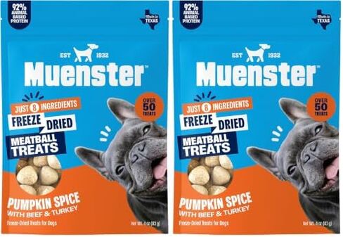 Muenster Freeze-Dried Limited Edition Pumpkin Spice Meatballs, Complete & Balanced Nutrition for Dogs, 4 oz Package… in Kuwait
