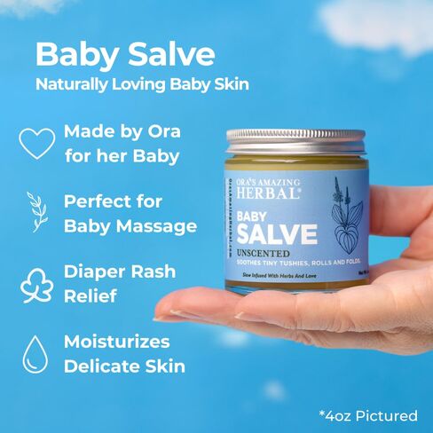 Newborn Salve, Baby Calendula Cream, Baby Acne Treatment, EWG Verified Baby Eczema Cream, Cradle Cap Treatment, Diaper Ointment, Natural Baby Care with Organic Calendula, Ora's Amazing Herbal in Kuwait