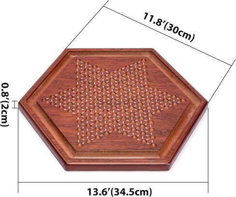 Yellow Mountain Imports Wooden Chinese Checkers Halma Board Game Set (12-Inch) with Storage Drawer and 60 Colored Glass Marbles (14mm) - Classic Strategy Game in Kuwait