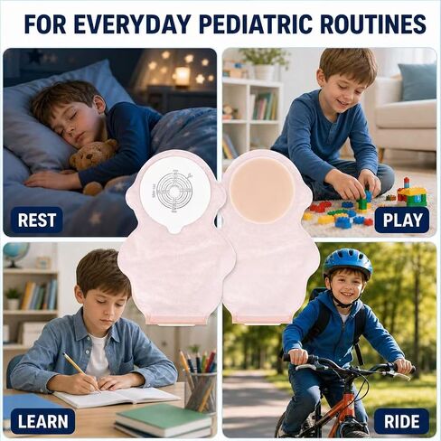 20pcs Kids Colostomy Bag Stoma Bag Disposable Children Drainable Ostomy Bag with Hook & Loop Closure Baby Feces Collection Fistula Bag for Surgery Stoma Care in Kuwait
