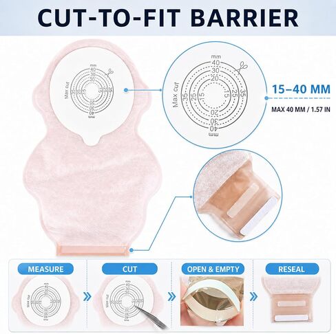 20pcs Kids Colostomy Bag Stoma Bag Disposable Children Drainable Ostomy Bag with Hook & Loop Closure Baby Feces Collection Fistula Bag for Surgery Stoma Care in Kuwait