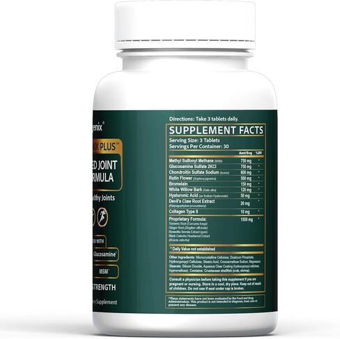 Wellgenix Osteogenix Plus - تركيبة مرنة متقدمة للمفاصل - صحة المفاصل في أي عمر - مع الكولاجين II، الجلوكوزامين، الكوندرويتين، MSM، وHLA - دعم التشحيم والألم (90 قيراط) 2 عبوة in Kuwait