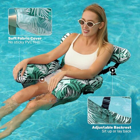 Sloosh 3 Packs Pool Lounge Chair, Stripe Pattern Hammock Inflatable Swimming Pool Water Floating Chair for Outdoor, Beach, Pool, Lake in Kuwait