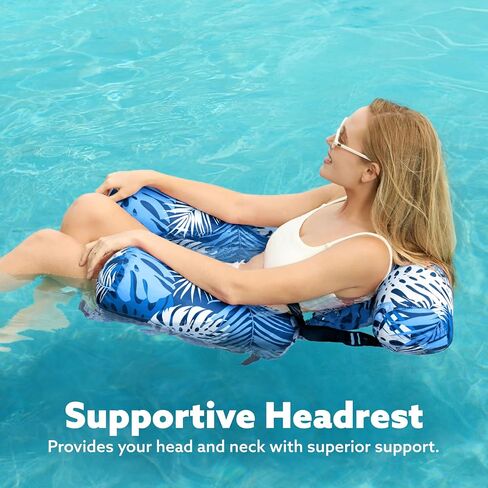 Sloosh 3 Packs Pool Lounge Chair, Stripe Pattern Hammock Inflatable Swimming Pool Water Floating Chair for Outdoor, Beach, Pool, Lake in Kuwait