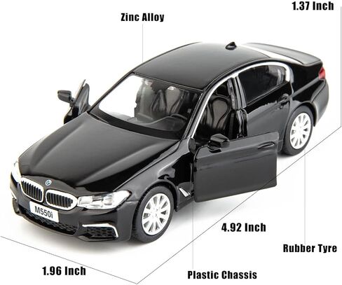 مدينة RMZ متوافقة مع سيارة BMW M550i موديل 1:36 لعبة سيارة مصنوعة من خليط معدني، لعبة سيارات سحب للخلف للأطفال الصغار الأولاد والبنات هدية باللون الأزرق in Kuwait