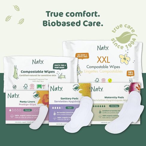 Eco by Naty Maternity Pads for Women - Pregnancy and Postpartum Pads for Maternal Care and Recovery, Absorbent Pads for Leak Protection (10 Count) in Kuwait