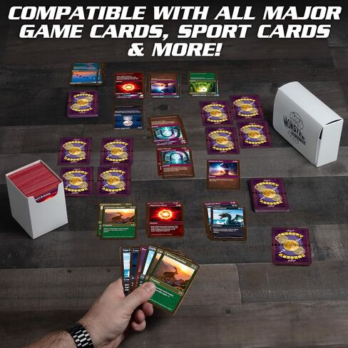 Monster Magnetic Double Trading Card Deck Box(Orange) - 2 Removable Deck Sleeves - Holds 150 Gaming TCGs-Compatible w/Yugioh,MTG, Magic The Gathering, Pokemon-Long Lasting, Durable Construction in Kuwait