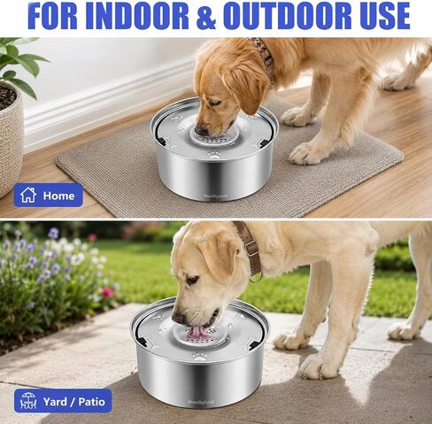 MewDgland Dog Water Bowl, 3L Large no Spill Dog Bowls, Stainless Steel Water Bowl Dispenser Spilling Proof for Dogs, 101 oz Non-Skid Pet Water Feeder, No Messy Drip, Slow Drink Pet Water Bowl in Kuwait