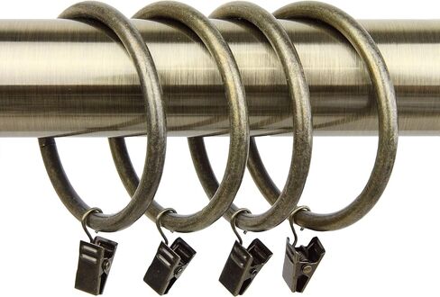 Rod Desyne 2-1/2 inch Curtain Rings w/Clip, Antique Brass in Kuwait