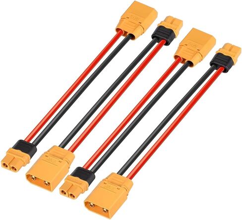 محول ELFCULB XT60 إلى XT90 4 قطع 12AWG XT60 أنثى إلى XT90 كابل موصل ذكر لطائرة RC Lipo بدون طيار (6 بوصات) in Kuwait