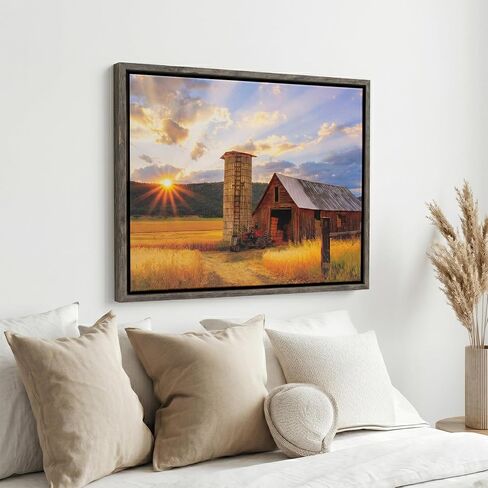 BarnwoodUSA | Rustic Barnwood Canvas Frame | For Oil Paintings & Wall Art | Natural Weathered Gray | 8" x 10" in Kuwait