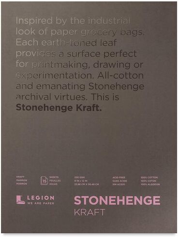 Yupo Paper Legion Stonehenge Pad (L21 STP250KR912), 9 X 12 inches, Kraft Paper, 15 Sheets in Kuwait