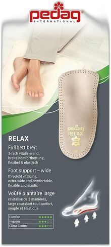 Pedag Relax 3/4 Insoles | German Made | Wide Arch Support Inserts with Latex Heel Cup & Metatarsal Pad | Perfect for Overpronation | Tan | Women’s US 6/EU 36 in Kuwait
