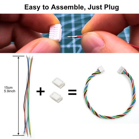 GH1.25 Connectors and Pre-Crimped Silicone Cables Compatible with JST GH 1.25mm for Pixhawk 6C 6X Pixhawk 4 15cm Wires in Kuwait