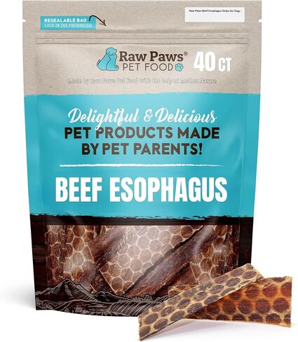Raw Paws Pet Premium 6-inch Beef Esophagus Dog Treats, 8-ounce - Made in the USA, All-Natural Chews in Kuwait