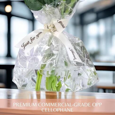 BBJ WRAPS Clear Plastic Florist supplies Water Retainer Bag for Flower Bouquet Wrapping, 12x12Inch, 100 Pcs in Kuwait