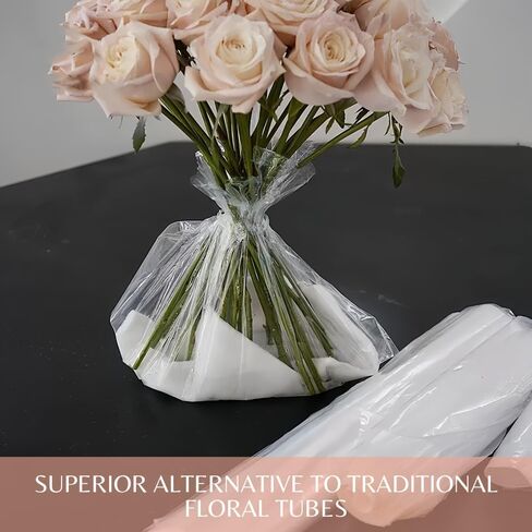 BBJ WRAPS Clear Plastic Florist supplies Water Retainer Bag for Flower Bouquet Wrapping, 12x12Inch, 100 Pcs in Kuwait