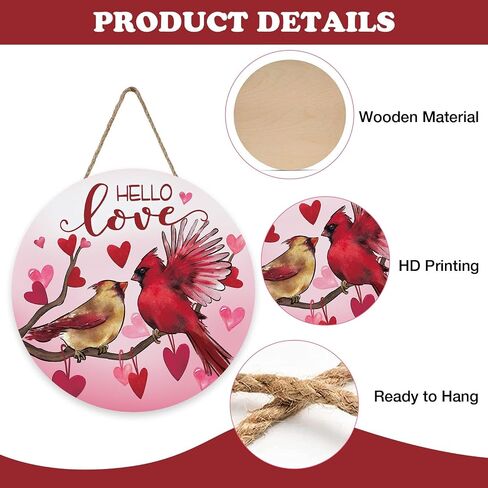 Bolisom Hello Valentine's Day Black Cat Front Door Sign, Kitty Love Heart Pink Wood Door Hanger Outdoor Outside Porch Decor, Anniversary Wedding Wooden Wreath Indoor Wall Hanging Decoration in Kuwait