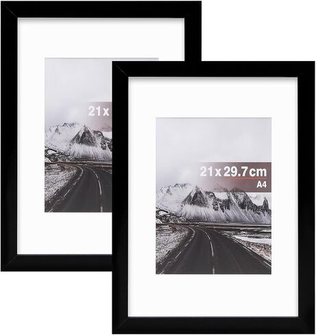 Muzilife 8x10 إطار صورة خشبي عرض مسطح صور 5x7 مع حصيرة أو 8x10 بدون حصيرة للجدار أو الطاولة 1 قطعة، أزرق in Kuwait