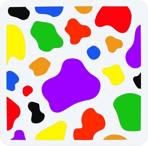 NBEADS Cow Spots Stencil, Reusable Stencils Square DIY Craft and Painting Wall Stencils 11.8×11.8 Inch for Painting on Wood Canvas Paper Furniture Wall in Kuwait