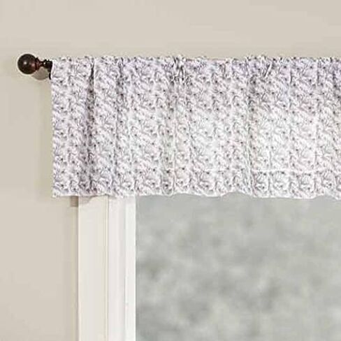 ستارة Piper Classics Twilight Floral Roman Valance، مقاس 60.96 سم طولًا × 101.6 سم عرضًا، أربطة قابلة للتعديل، طباعة زهور رمادية وبيضاء وحمراء، كوخ ريفي، معالجة نافذة المزرعة العتيقة in Kuwait
