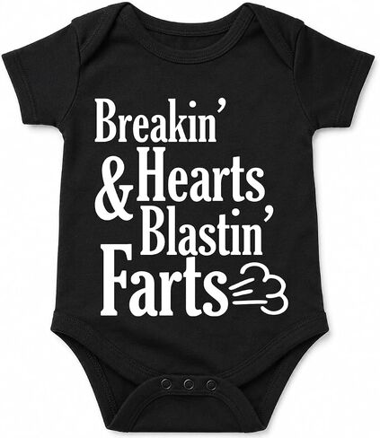 Breakin' Hearts & Blastin' Farts - Pop Humor Funny Baby Bodysuit in Kuwait