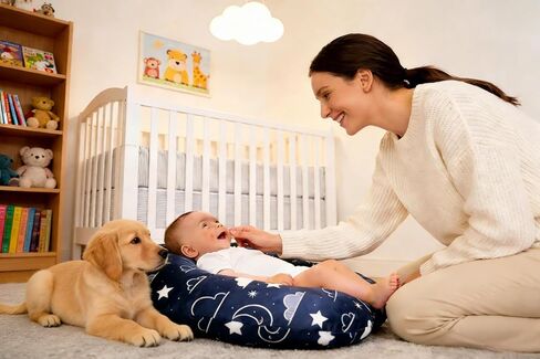 IBraFashion Removable Newborn Lounger Cover Nursing Pillow Slipcover Soft Snug Fits Boppy Lounger(Glod, Glorious Blooms) in Kuwait