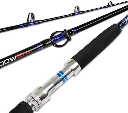 Fiblink 1-Piece/ 2-Piece Saltwater Offshore Trolling Rod Big Game Rod Conventional Boat Fishing Pole in Kuwait
