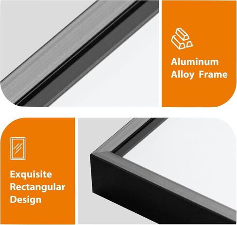self Full Length Floor Mirror 65"x22" Large Rectangle Wall Mirror Standing Hanging or Leaning Against Wall for Bedroom, Dressing and Wall-Mounted Thin Frame Mirror - Elegant Black in Kuwait