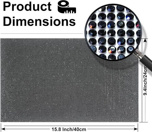Locacrystal Rhinestone Sheets self Adhesive Bling Rhinestone Sticker Sheet hotfix Iron on Crystal gems Wallpaper for Cars Crafts Decoration with 81000 Pcs 2mm Rhinestones (White,15.8" x 39.4") in Kuwait