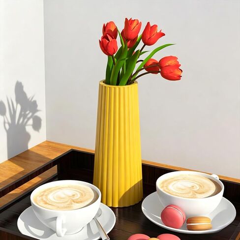 2 Pcs Flower Vase Silicone Molds for Epoxy Resin, Striped Tall Flower Vase Epoxy Resin Casting Mold Jewelry Silicone Casting Moulds for DIY Modern Home Decor (Striped Vase) in Kuwait