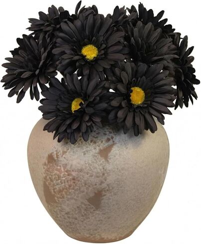 TOPIA Artificial African Daisies Flowers African Daisy Silk Flowers Artificial Gerbera Daisies Pack of 10 (Black) in Kuwait