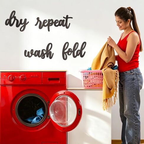 KOYILTD 4 قطع ديكور للحمام، ديكور خشبي لغرفة الغسيل، لافتة مزرعة مقطوعة لحمام غرفة الغسيل (أسود) in Kuwait