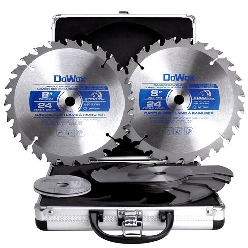 DOWOX Dado Blade Set, 8-Inch, 24-Tooth with 5/8-Inch Bore - 23 Pieces in Kuwait