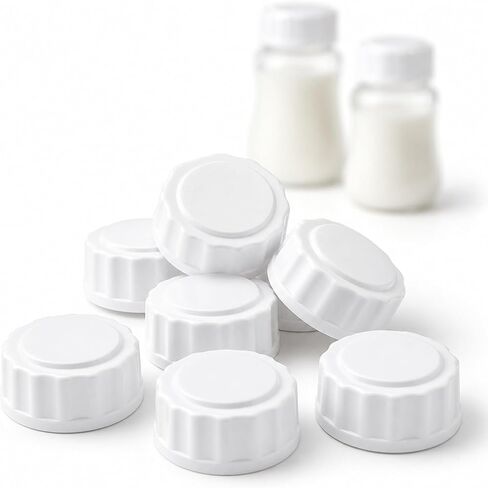 (6-PCs) Travel Bottle Caps Compatible with Avent Bottles-Baby Bottle Lid-Bottle Lids Replacement-Rewritable Sealing Discs for Avent Wide Mouth Bottles-Travel Caps in Kuwait