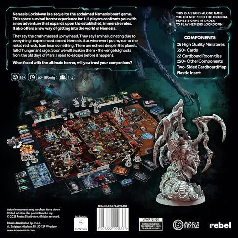 Rebel Nemesis Lockdown Board Game | Sci-Fi Horror Miniatures Game | Strategy | Cooperative Adventure Game for Adults and Teens | Ages 14+ | 1-5 Players | Avg. Playtime 90-180 Minutes | Made by Rebel in Kuwait