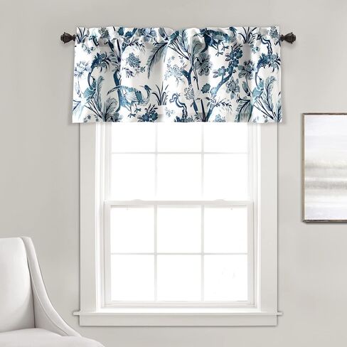 Lush Decor Dolores Light Filtering Valance Curtains Single, 52" W x 18" L Orange - Valances for Windows - Vintage Valance Floral - Coquette Decor in Kuwait