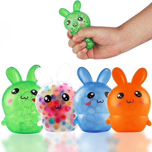 Easter Basket Stuffers, 4 Pack Squishy Easter Bunny Stress Balls for Adults, Easter Basket Stuffers, Easter Toys Stress Relief Fidget Balls ,Easter Basket Ideas Gifts in Kuwait