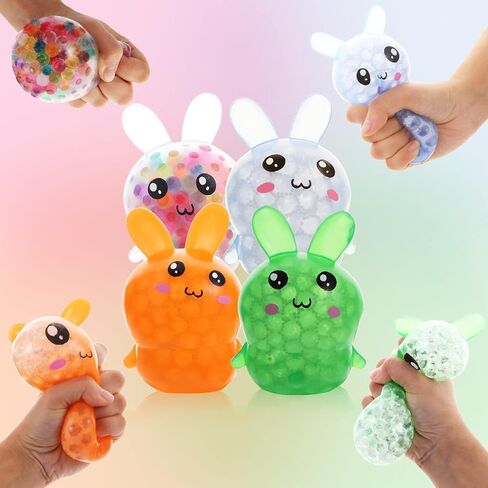 Easter Basket Stuffers, 4 Pack Squishy Easter Bunny Stress Balls for Adults, Easter Basket Stuffers, Easter Toys Stress Relief Fidget Balls ,Easter Basket Ideas Gifts in Kuwait