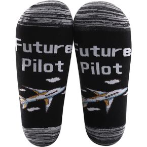 Future Pilot Gifts 2 Pairs Pilot Socks New Pilot Gifts Pilot Student Graduation Gifts Aviator Gifts for Pilots Airplane Socks (2 Pairs Pilot Socks)