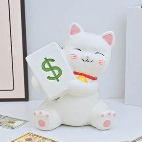 PIGSEKAI Lucky Cat Ceramic Piggy Bank for Adults Must Break to Open,Kids Piggy Bank for Boys,Coin Jar,Alcancias De Dinero para Adultos,Large Money Box,Coin Bank,Piggy Bank for Kids,Piggy Bank Girls